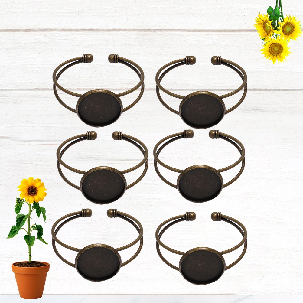 

6pcs 20Mm Round Plate Adjustable Bracelet Base Copper Y Shape Diy Jewelry Making Chains Crafts Resin Cameo Custom Trays Durable