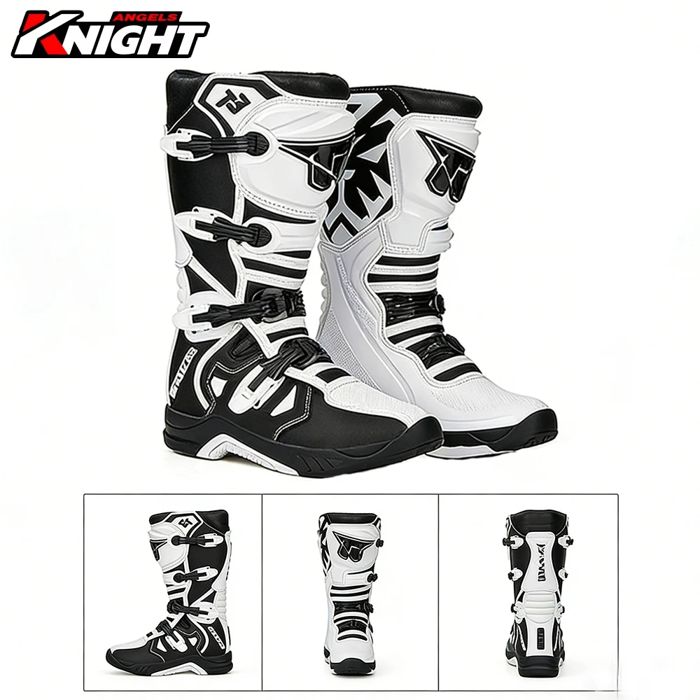 

Professional Motocross Boots Motorcycle Off-road Boots Motorcycle Shoes Non-slip Moto Protector Four Seasons Size 39-46