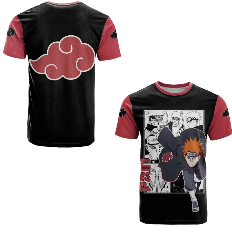 

Men's Anime Naruto Pain Graphic T Shirt Akatsuki Design Printed Short Sleeve Tee Cool Print Apparel for Fans Stylish Casual Wear