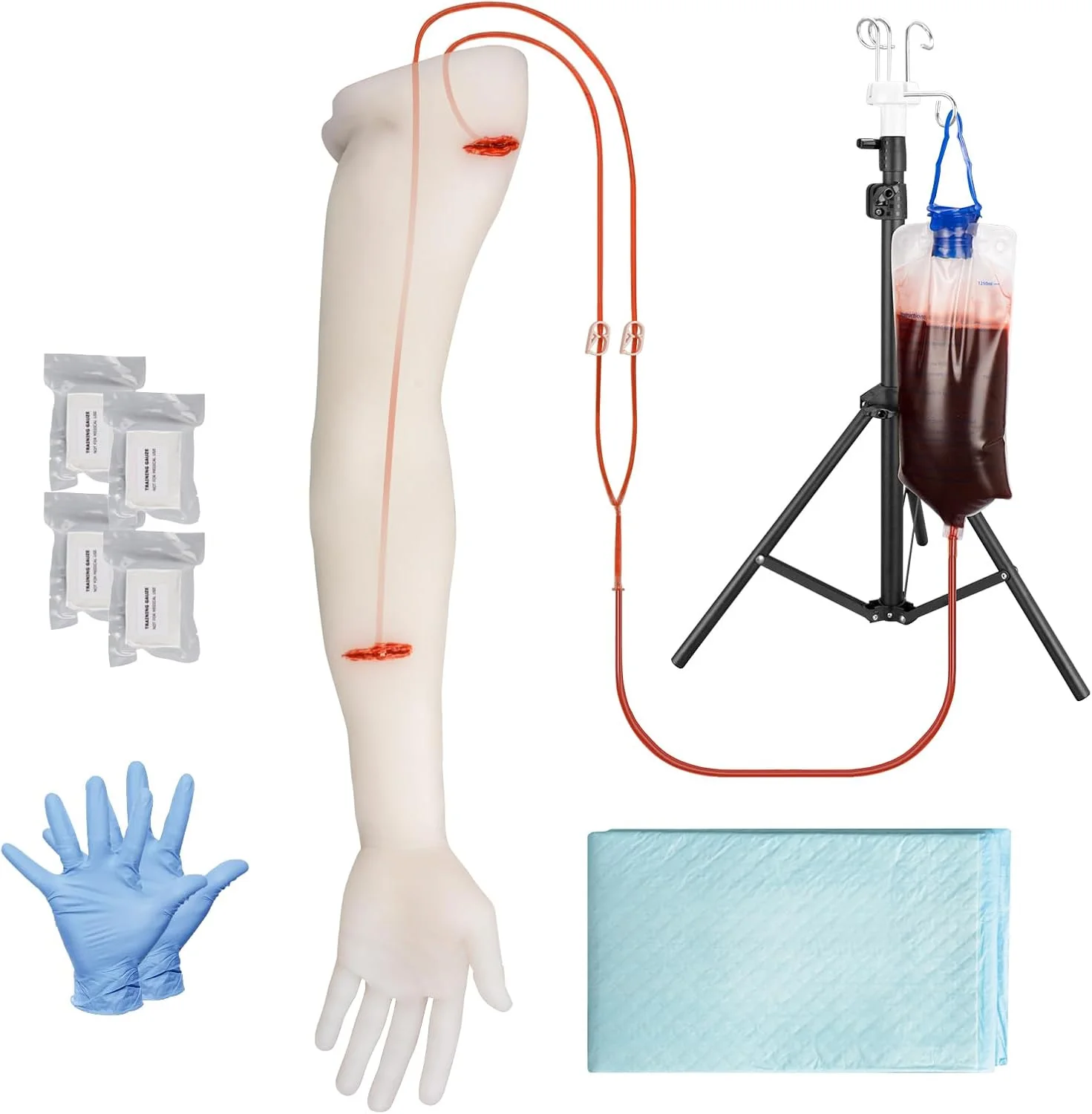 Silicone Arm Haemorrhage Control Trainer Model Laceration Wound Packing Vascular System for Trauma Tourniquet First Aid Training