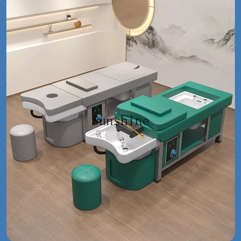 

Thai hair treatment shampoo bed barber shop special SPA massage water circulation fumigation water heater integrated foot bath