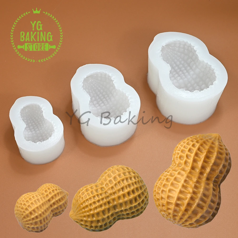 Molde de silicona 3D simulado de maní, postre francés, molde para Mousse de Chocolate, herramientas de decoración de pasteles, utensilios para hornear, modelo de vela de escayola DIY