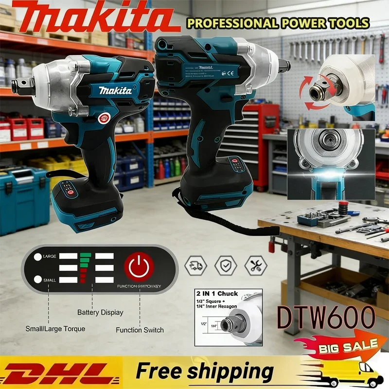 

Makita DTW600 Electric Screwdriver Rechargable Drill Screwdriver Machine Brushless Driver Compatible with Makita 18V Battery