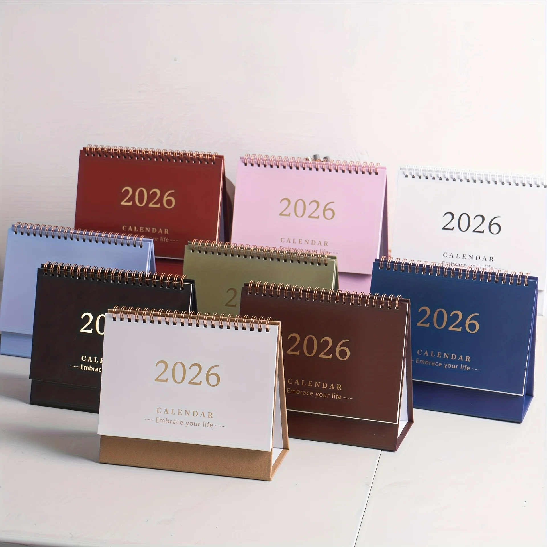 

2026 Creative Desktop Calendar Set, 9 Colors Available, Lightweight And Practical, Suitable For Home Or Office Desk Calendar.