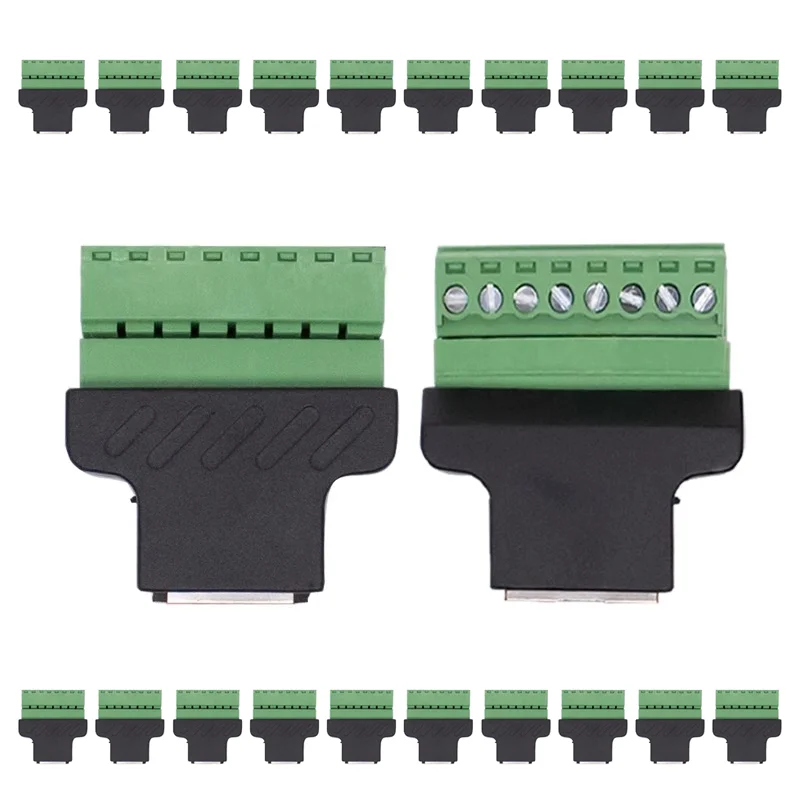 

5PCS RJ45 Female to Screw Terminal 8 Pin Connector AdapterEthernet Cable Extender Computer Related Connection and Connectors