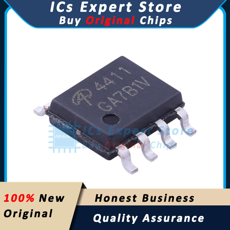 10 PCS/LOT Original Transistor AO4411 P Channel 30V 8A MOSFET 4411 AO4411 SOIC-8