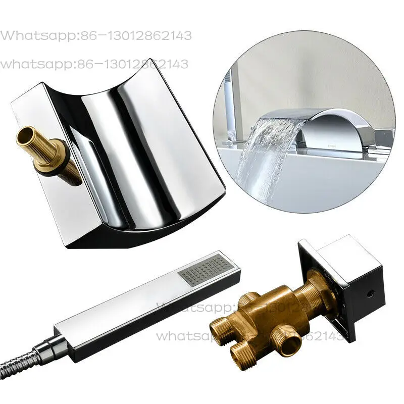 

Robinet d'Évier Chromé avec Douchette à Main, 5 Trous