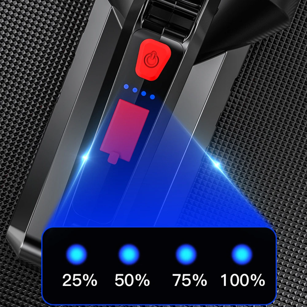 Super Bright 500M proiettore a LED a lungo raggio torcia da lavoro ricaricabile torcia ad alta potenza faretto lampada da lavoro impermeabile