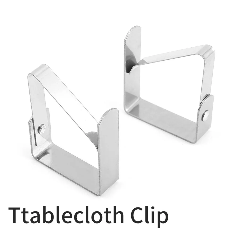 

4Pcs/Set Tablecloth Clips Stainless Steel Anti Slip Tablecloth Holders Clips For Party Wedding Table Cover Clamps Decorative