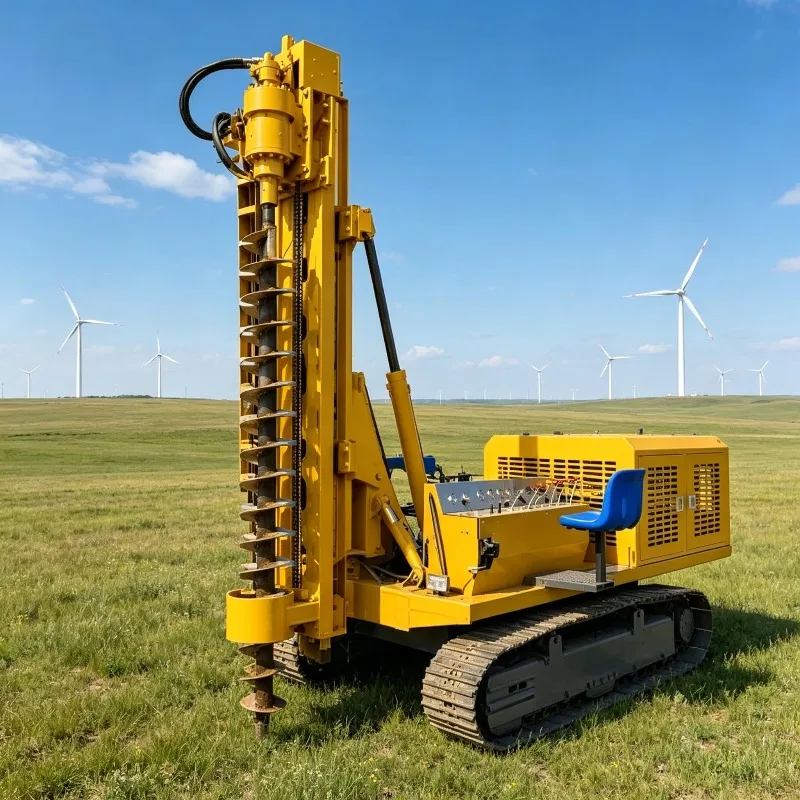 Customized Crawler Mounted Hydraulic Pile Driver Solar Piling Drilling Rig for Ground PV Panel Road Installation Construction