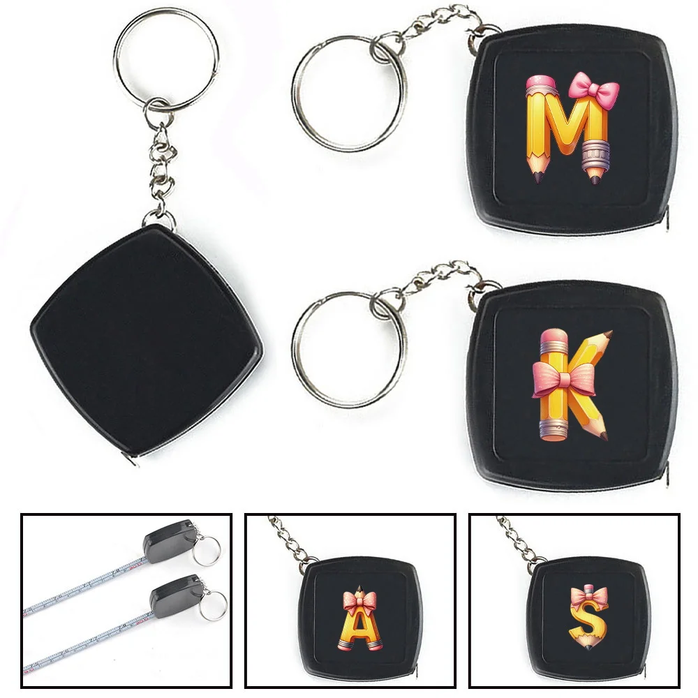 

2M Portable Tape Measure Retractable Thickened Shell Wear-resistant Pencil Initial Name 26 Letters Pattern