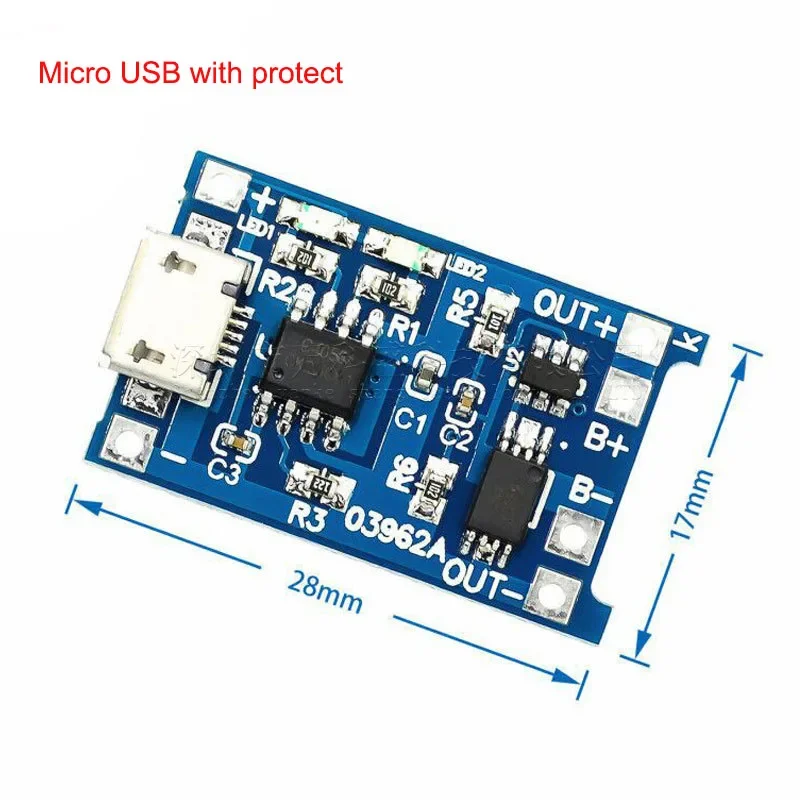 C타입 미니 마이크로 USB 리튬 배터리 충전기 모듈 충전 보드, 보호 이중 기능, 5V 1A 18650 TP4056, 1 개