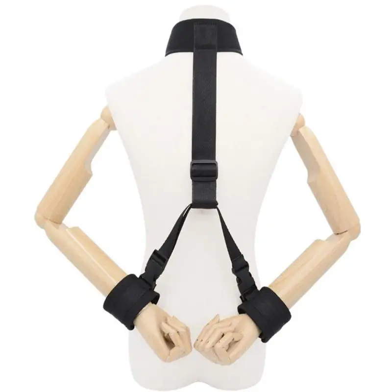 Nylon 3 Piece Bondage Gear Adjustable Women Collar Restraints Set for Couple Adult Fetish Bedroom Game - view 3
