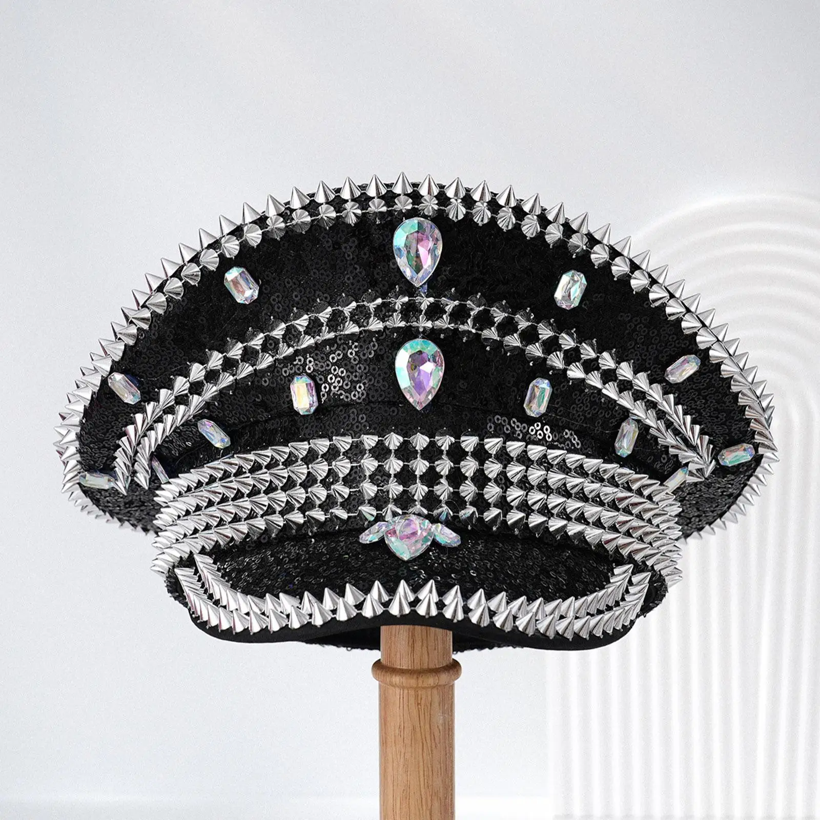 قبعة مهرجان الموسيقى أغطية الرأس القوطية الترتر لأداء مرحلة الكرنفال