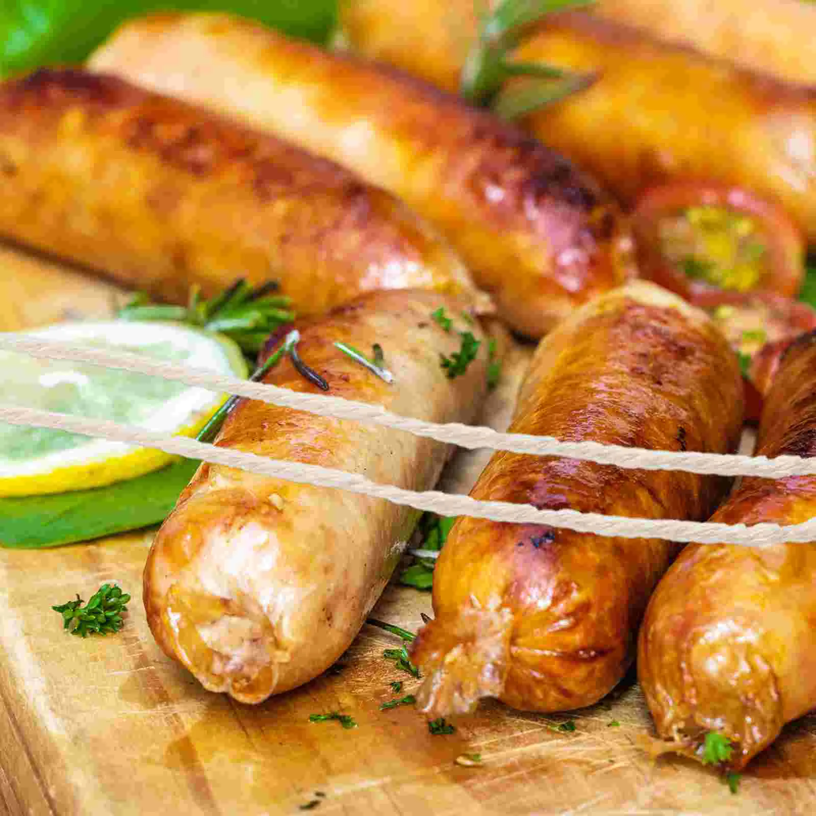 Sausage Cotton Thread 2mm Cooking Twine Meat Rope Net Beef Netting Weave Gift 15X6CM White Packaging