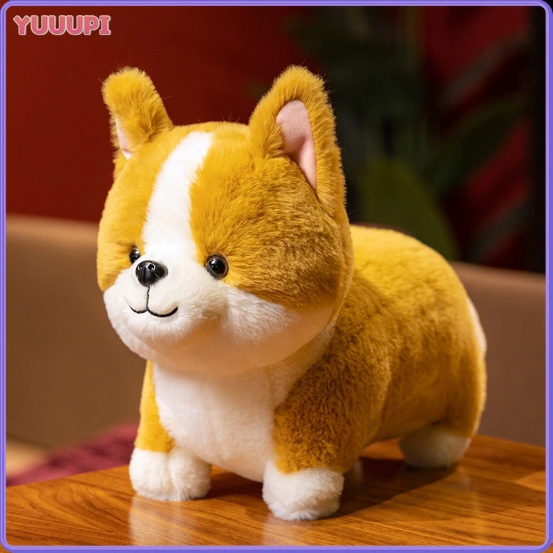 Großhandel Lebensechte Corgi Hund Plüsch Spielzeug Nette Simulation Stofftier Welpen Inu Flauschigen Baby Puppe Geschenk Für Kinder Geburtstag