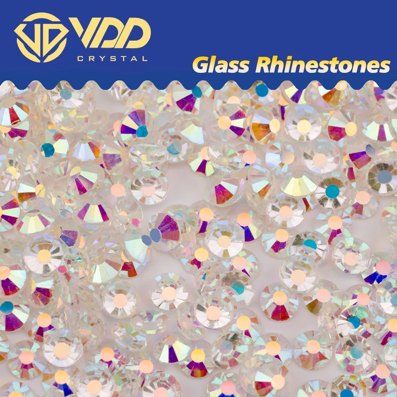 VDD 057 Transparent AB SS3-SS30 Non-hotfix Glass Crystal Rhinestones Flatback Glitter Strass Stones For Nail Art DIY Accessories