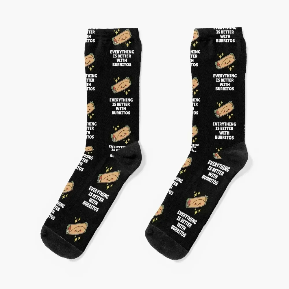 

Everything Is Better With Burritos Socks Toe sports cycling crazy new in's Socks For Man Women's