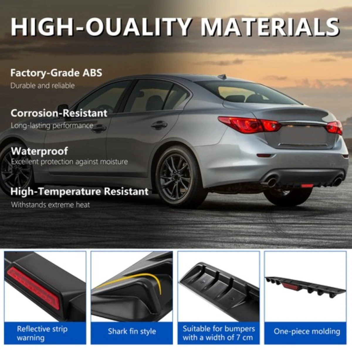 Car Rear Bumper Diffuser Lip Spoiler Splitter Body Kit For Ford Fusion 2004-2020