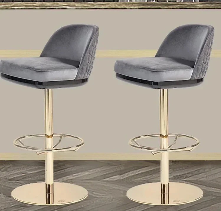 

-Light luxury bar chair Hotel simple modern high chair bar stool