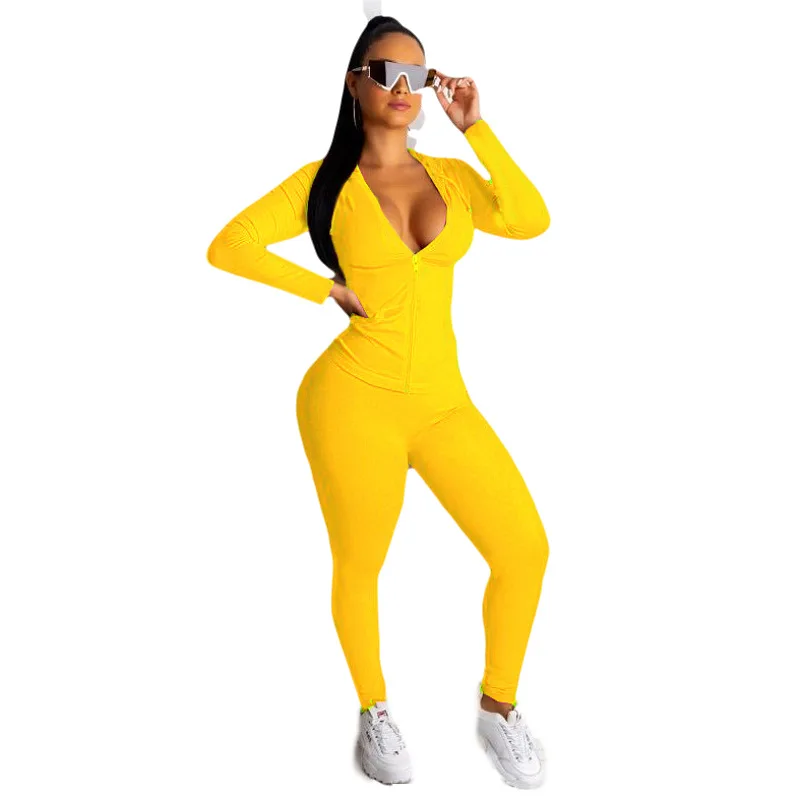 Spring And Autumn Fashion Fitness Tracksuits Active Wear 2 Piece Set Casual Workout Jacket + Long Pants Sport Suit Matching