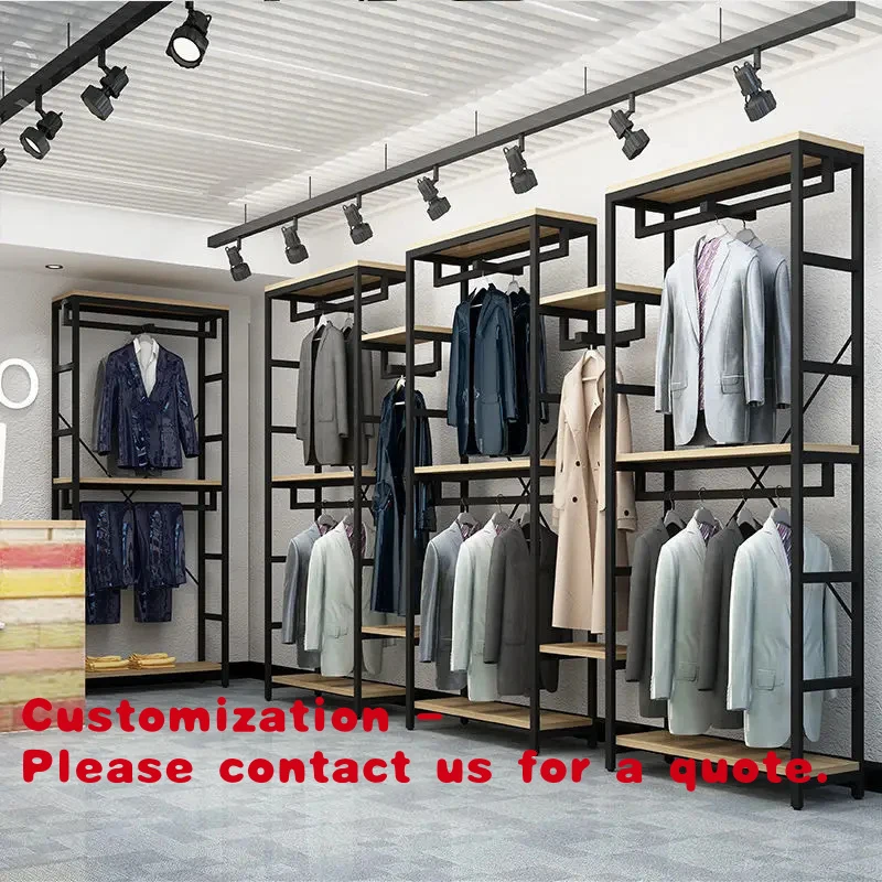 

Customize.Double Layer Floor Standing Garment Rack Women's Clothing Store Display Cabinet Children's & Maternity Storage Hol