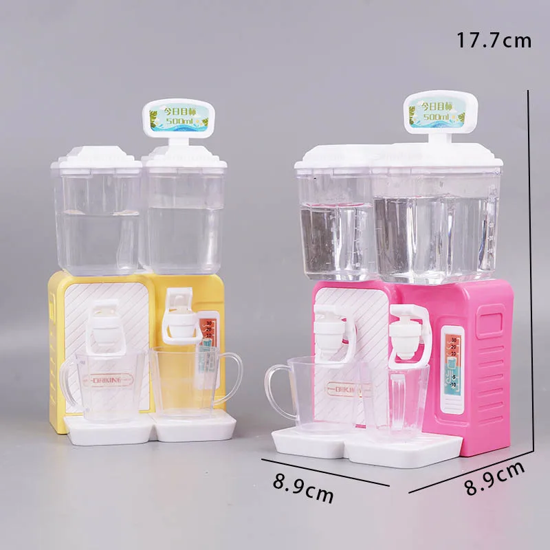 미니 시뮬레이션 워터 디스펜서 모델은 물을 마실 수 있습니다 여름 장난감 크리 에이 티브 음료 기계 놀이 집 인형 집 모델 장식품