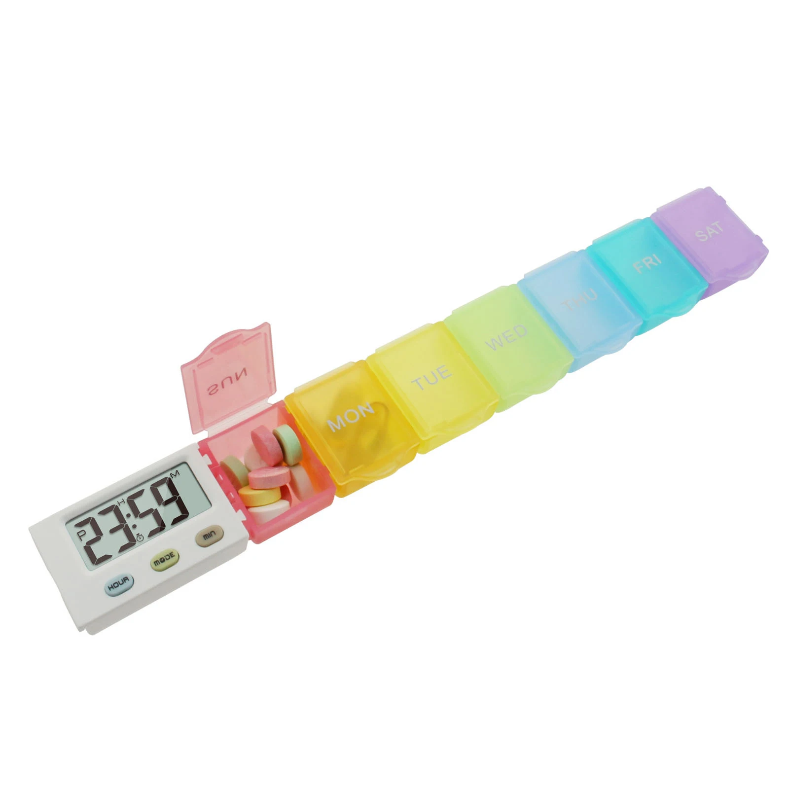 Dust-proof Separated Pill Organizer Pill Box Case Electronic Timer Alarm Clock Reminder Medicine Storage Dispenser