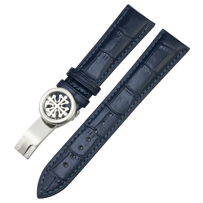 Genuine Leather Watchband for Patek PP Philippe 5227 5167 Black Blue Green Crocodile Pattern Watch Strap Bracelets Women Men