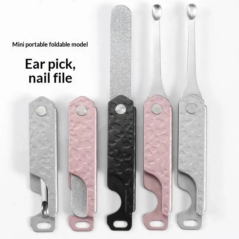 Tragbarer, zusammenklappbarer Nagelhobel aus Edelstahl für den Heimgebrauch, hochwertiges Nagelschleifwerkzeug, Schönheits- und Nagelpflegeutensilien. – Detail 1