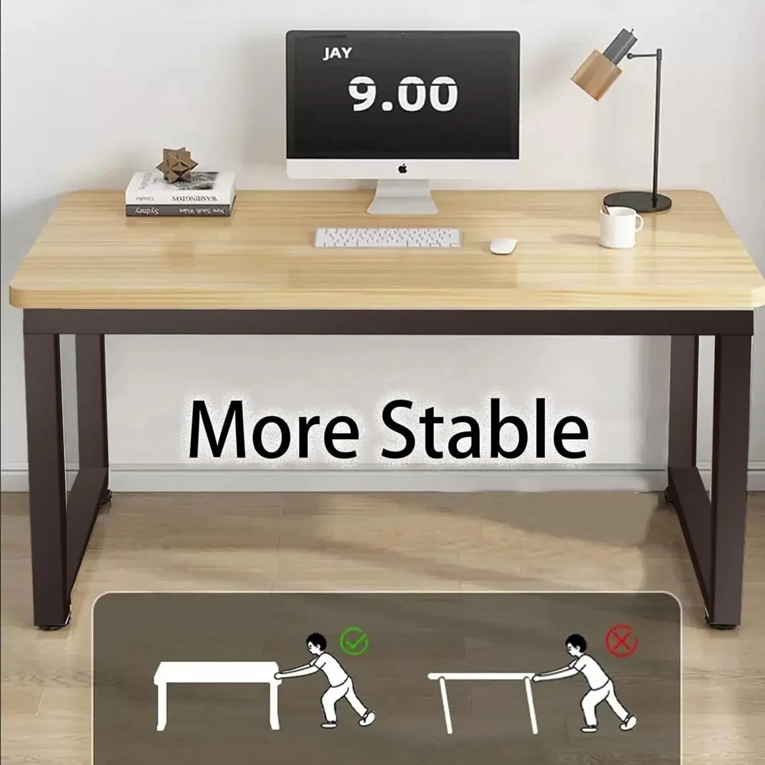 Computer Desk for Bedroom,39.4 Inch Study Table with Small Desk for Home Office.