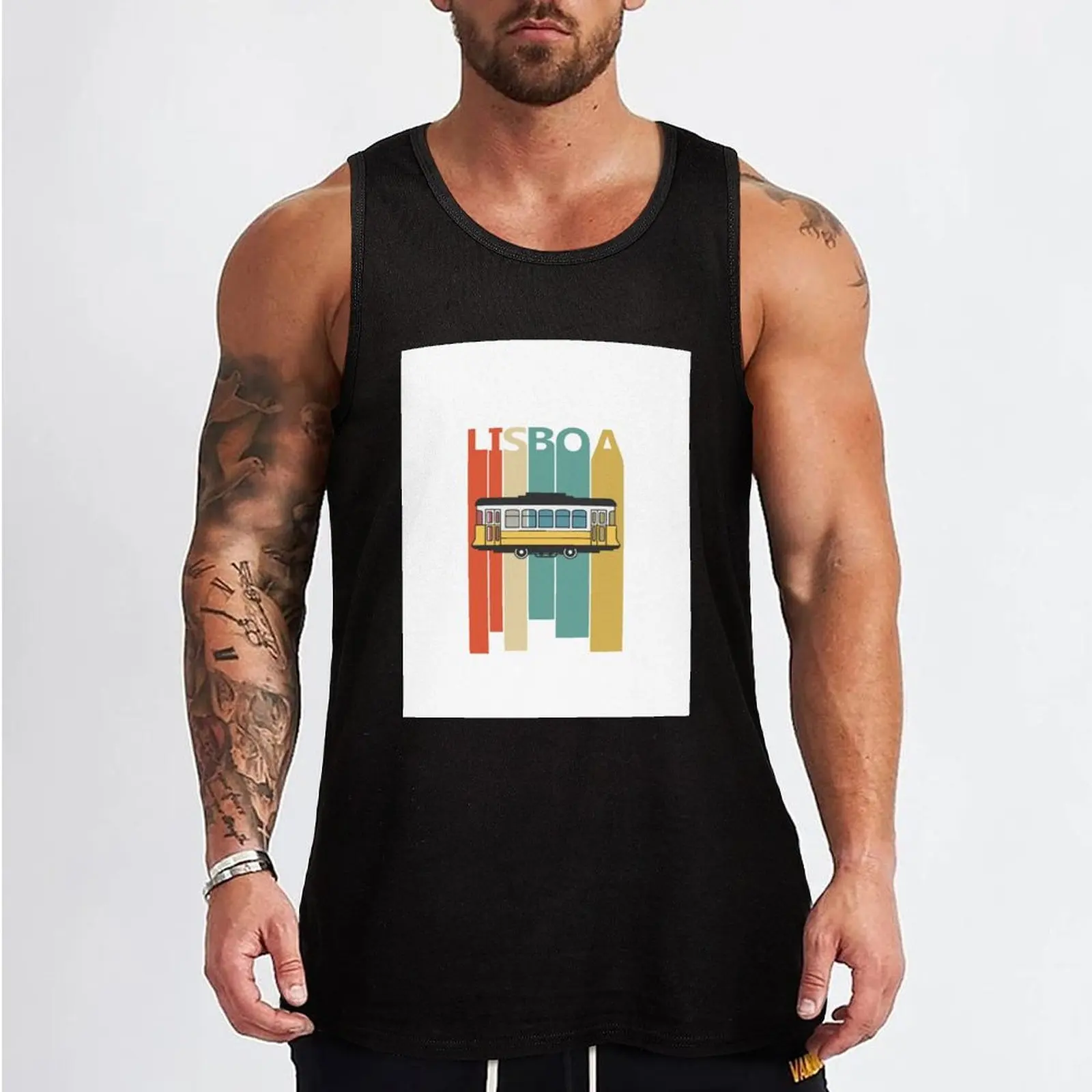 Retro Lisbon tram - Elétrico de Lisboa - Carreira 28 Tank Top bodybuilding men clothes t-shirts for men