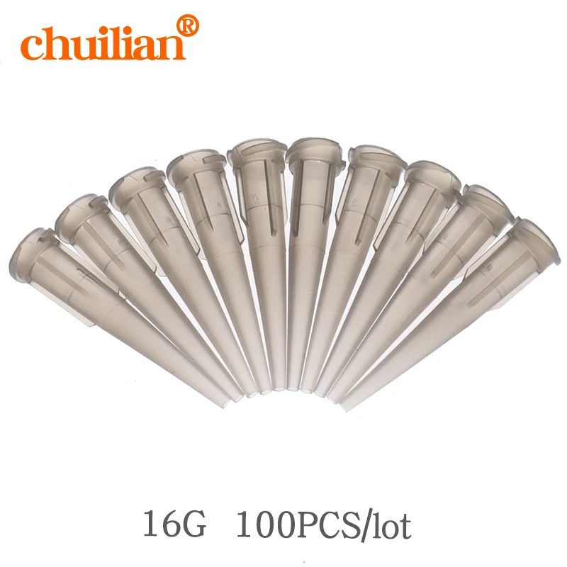 100pca/lote 16g tt sortido plástico cônico smoothflow afilado agulha/dicas dispensar dicas conjunto cola dispensando bico