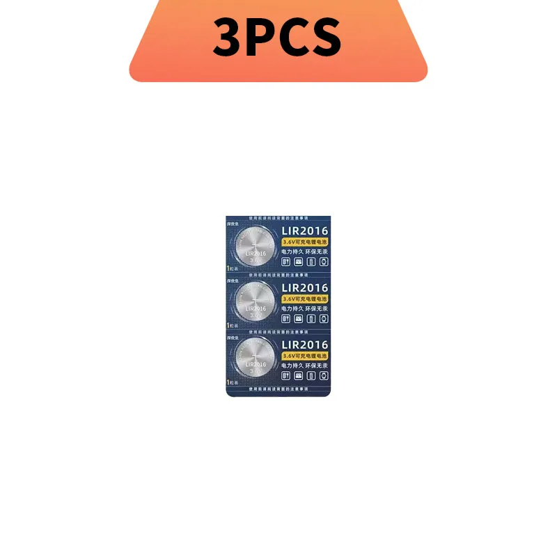 LIR2016 بطارية قابلة للشحن 3.6 فولت CR2016، للساعات، جهاز التحكم عن بعد، مفتاح السيارة، الألعاب، بطارية الكمبيوتر CMOS، مقياس الجلوكوز