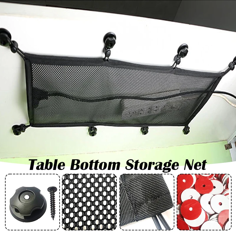 8 Hole Socket Network Pocket Under Desk Cable Management Net Under Table Cord Management Mesh Organizer Flexible Wire Hiders