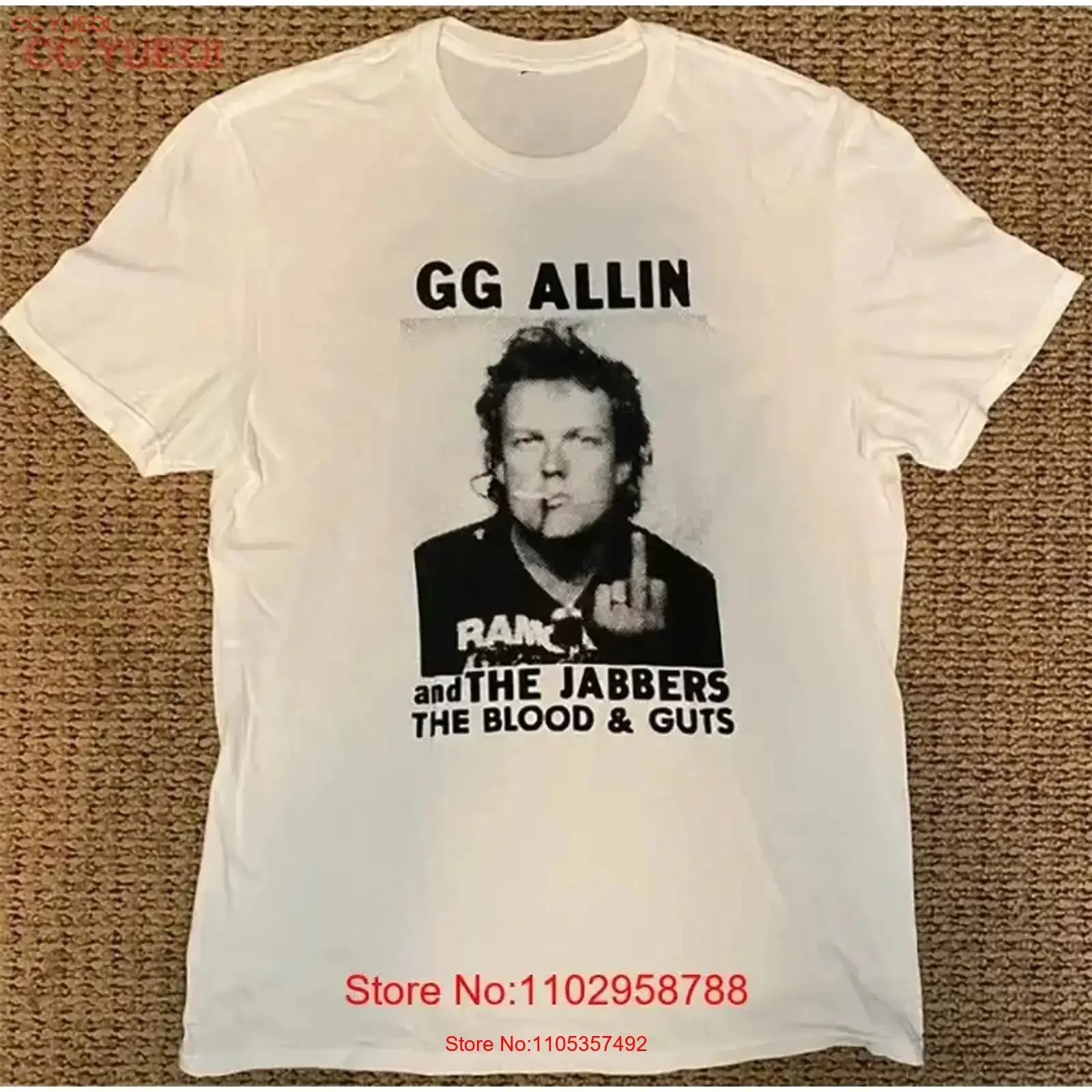 Gg Allin Music For Lovers White T Shirt Cotton Full Size vintage Washed homme Casual streetwear Versatile Unisex Stretched Soft