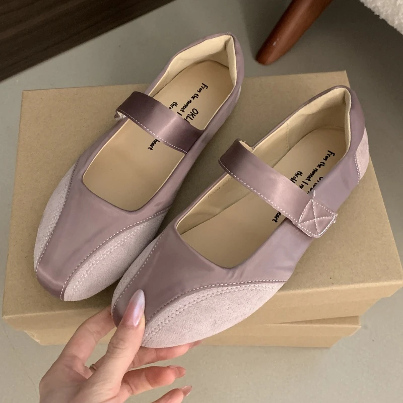 

Модные цветные балетки в стиле пэчворк, женские удобные нескользящие туфли Мэри Джейн с круглым носком, сандалии, элегантные дизайнерские модельные туфли для вечеринок