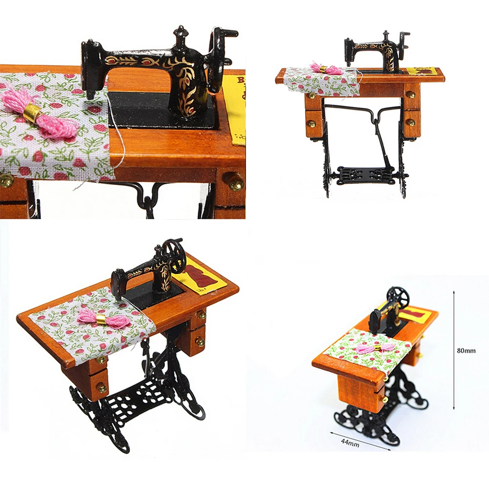 1:12 Miniature Decorated Sewing Machine Furniture Toys for Doll House Fashion Funny Toys