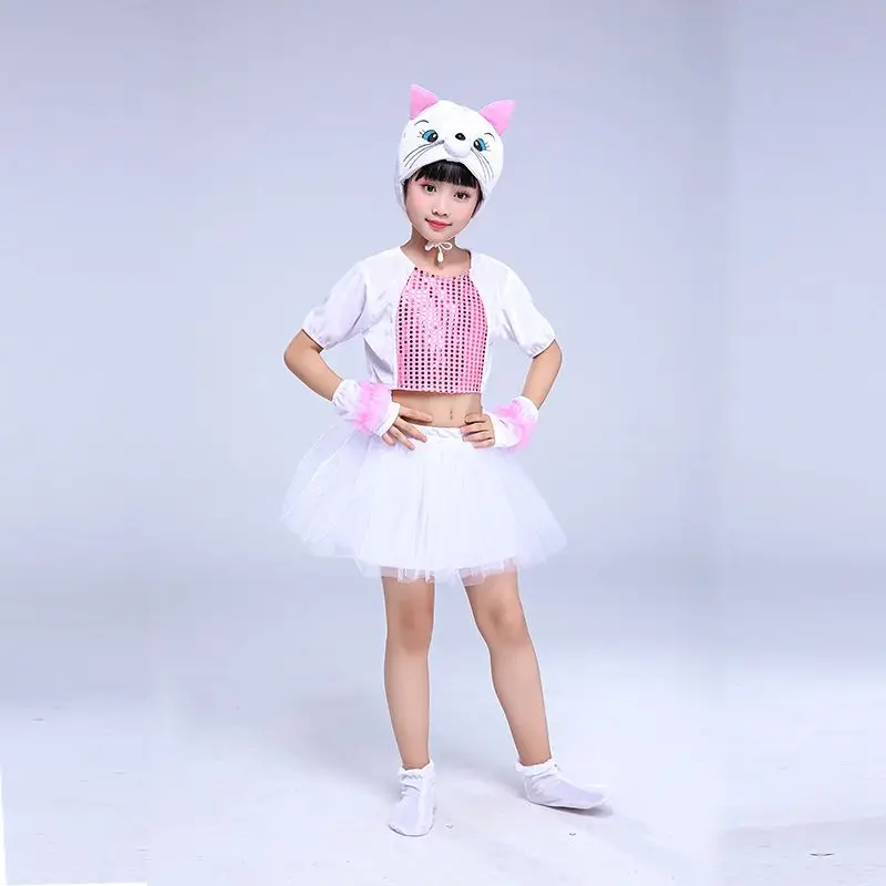 New Children's Cat Performance Clothing Cat Animal Performance Clothing Cartoon Stage Dance Clothing Kindergarten