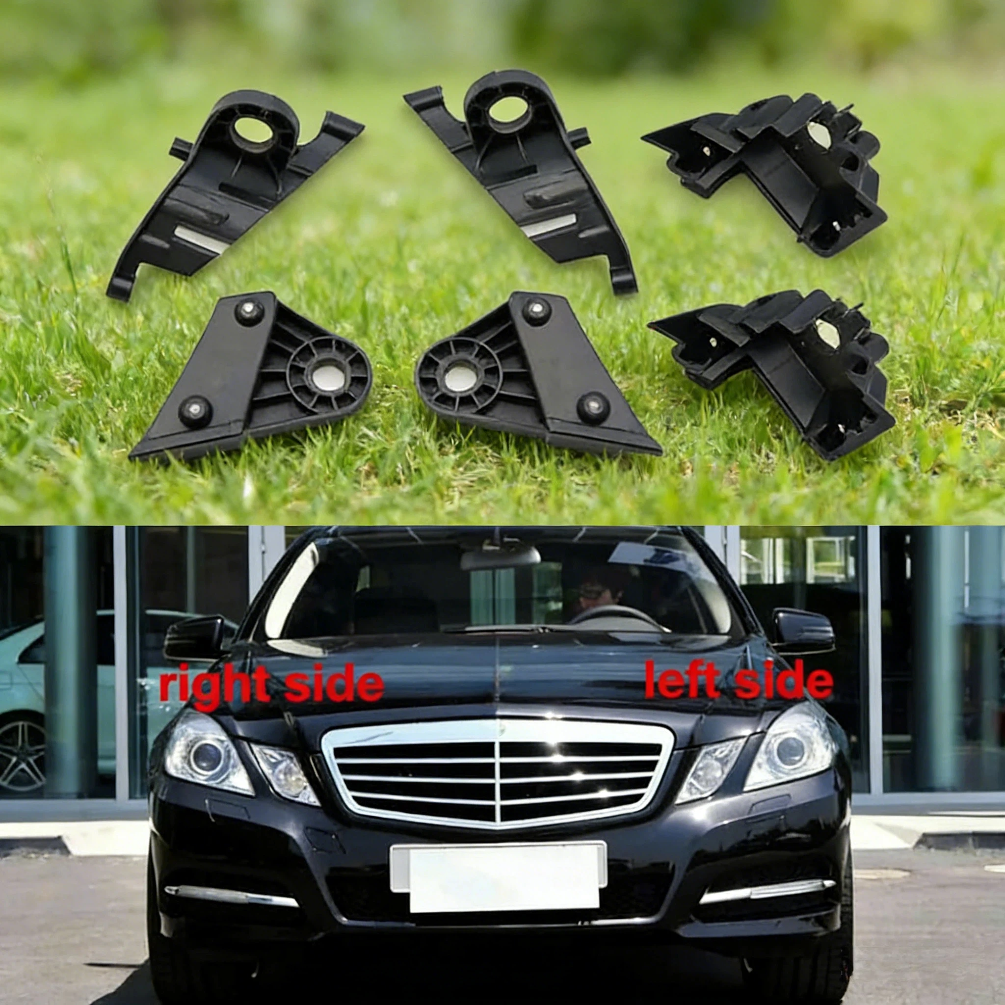 For Benz E Class W212 2009-2013 Replacement Car Headlight Repair Kit Repair Claws Plastic Fixed Corners Black Light Stand