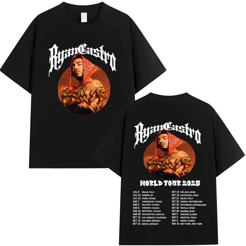 تي شيرت جديد لعام 2025 من Ryan Castro Sende World Tour: تي شيرت Harajuku ملابس الشارع الشهير مطبوع صيفيًا 100% من القطن الخالص #1