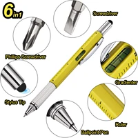 Monking-Bolígrafo multifuncional 7 en 1, lápiz capacitivo para pantalla táctil con destornillador, regla, medidor de nivel, herramienta de lápiz de bolígrafo