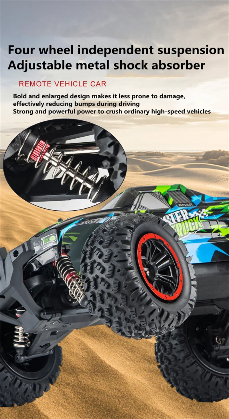 4 Wheel Independent Suspension 1:12 70KM/H Remote Control Truck 2.4G Metal Transmission All Terrain Off-Road  4WD RC Car Gifts