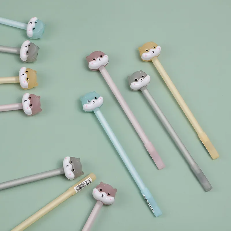 

36 шт., нейтральная ручка Creative Fox, корейская студенческая экзаменационная черная ручка на водной основе, милые обучающие офисные канцелярские принадлежности, ручка для подписи