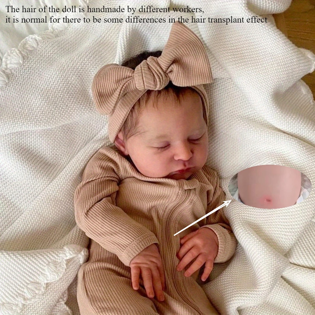 

BZDOLL 50cm 20inch Full Vinyl Reborn Doll, 3D Skin & Visible Veins, Asleep Newborn Toy, Christmas Gift & Playmate for Kids
