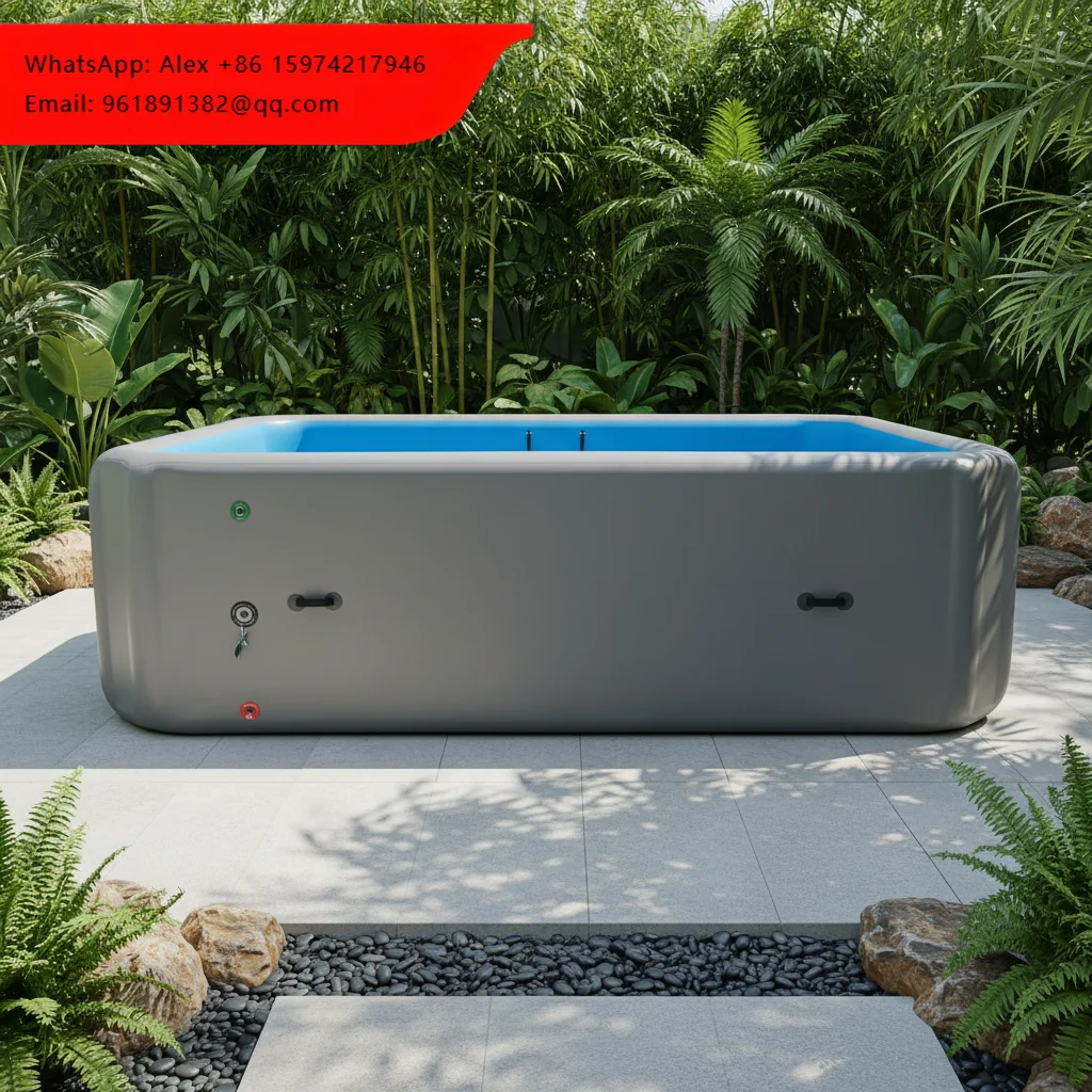 

Custom Large Capacity PVC Inflatable Swimming Pool 3x2x1m Rectangle Shape 20cm Thick Family Party Use For Kids & Adults