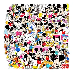 Pegatinas de Mickey Mouse de Disney para niños, calcomanías de dibujos animados bonitos, Juguetes DIY, cuaderno, teléfono, papelería, guitarra, Graffiti, juguete para niños, 10, 30, 50 piezas