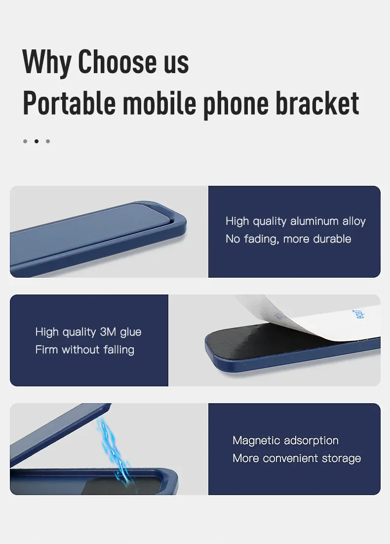 Bunter Metallhalter für Mobiltelefone, Streifenform, Aufkleber auf der Rückseite, einfache tragbare Handyhalterung für iPhone 16, 15, 14, Xiaomi – Detail 2