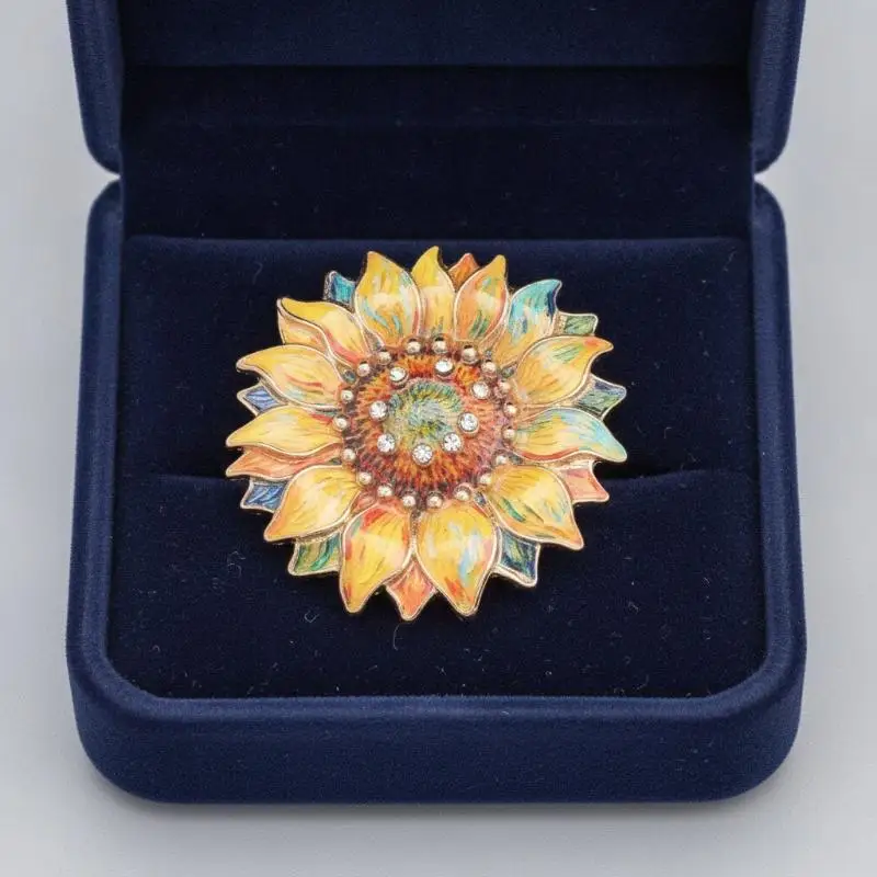 Van Gogh Sunflower Enamel Lapel Pin 1Pcs Unisex Art Brooch Badge for Backpack Jacket Decor Special Gift for Painting Lovers view 5