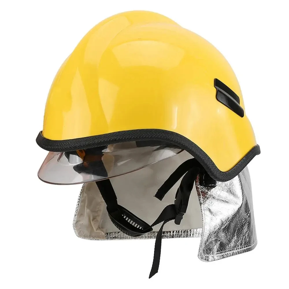 Yellow Color Helm Pemadam Protective Fireproof Firefighter Safety Helmet Anti-corrosion Radiation Heat Resisting Polycarbonate